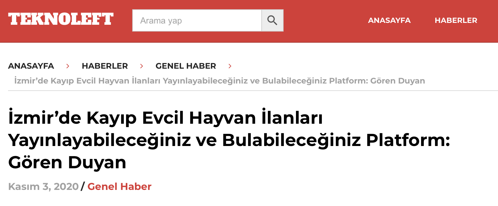 İzmir’de Kayıp Evcil Hayvan İlanları Yayınlayabileceğiniz ve Bulabileceğiniz Platform: Gören Duyan